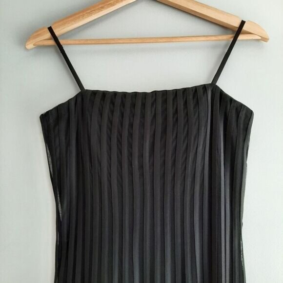 FRANK LYMAN Fit & Flare Midi Dress Black Mesh & Ribbon Sz 4 - Picture 4 of 16